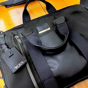 Tumi Alpha Bravo Aviano Slim Brief Laptop Bag Black